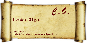 Czebe Olga névjegykártya